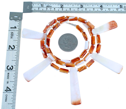 Sterling Silver Oyster Shell Statement Bead Necklace RX114765