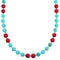 Sterling Silver Turquoise Coral Bead Necklace RX114773