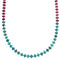 Southwest Turquoise Coral Sterling Silver Bead Choker Necklace RX114802