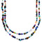 Multicolor Genuine Sterling Silver 2-Strand Treasure Bead Necklace RX114846