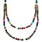 Southwest Multicolor Sterling Silver 2-Strand Bead Necklace RX114916