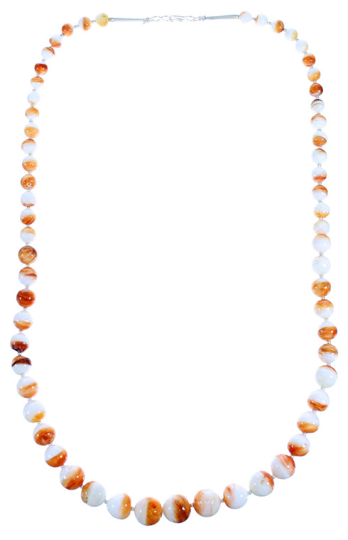 Oyster Shell And Sterling Silver Bead Necklace SX115015