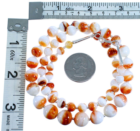 Oyster Shell And Sterling Silver Bead Necklace SX115015