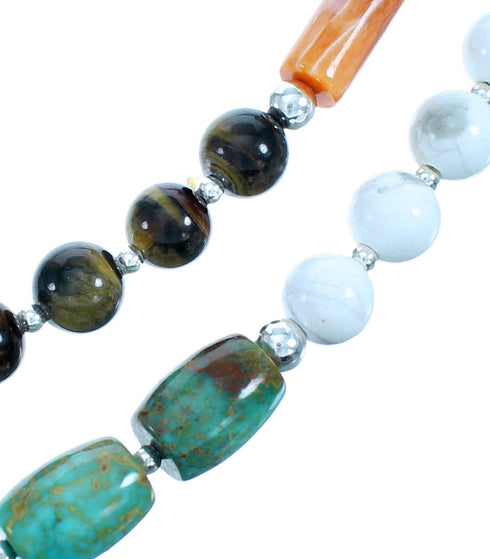 Multicolor 2-Strand Sterling Silver Bead Necklace SX115153