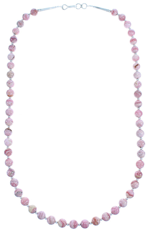 Sterling Silver Rhodochrosite Southwest Bead Necklace RX115233