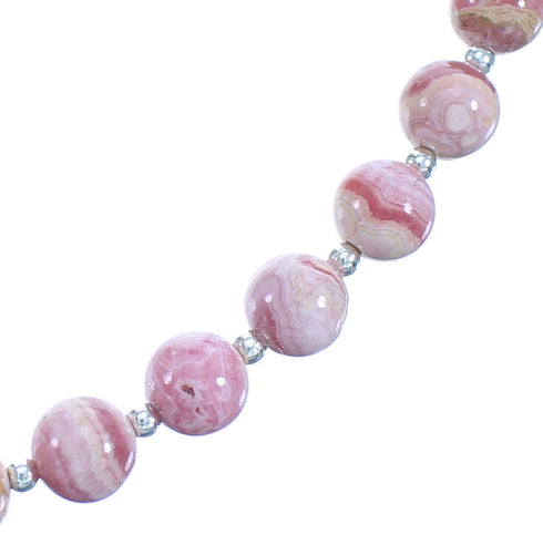 Sterling Silver Rhodochrosite Southwest Bead Necklace RX115233