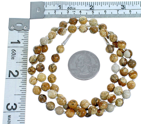 Southwestern Sterling Silver Picture Rock Bead Necklace SX115265