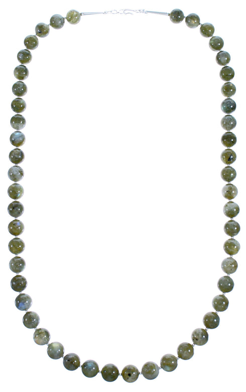 Labradorite And Authentic Sterling Silver Bead Necklace SX115274