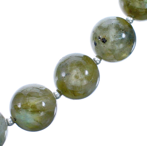 Labradorite And Authentic Sterling Silver Bead Necklace SX115274