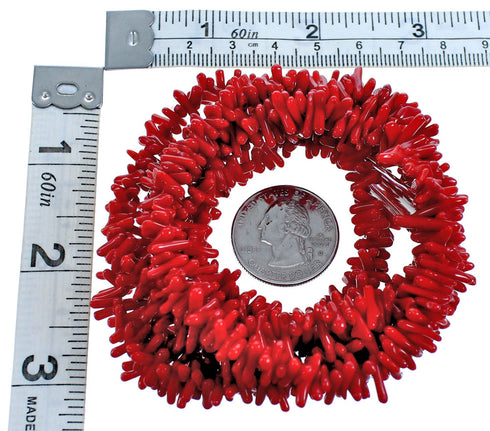 3-Strand Coral And Sterling Silver Southwest Bead Necklace SX115298