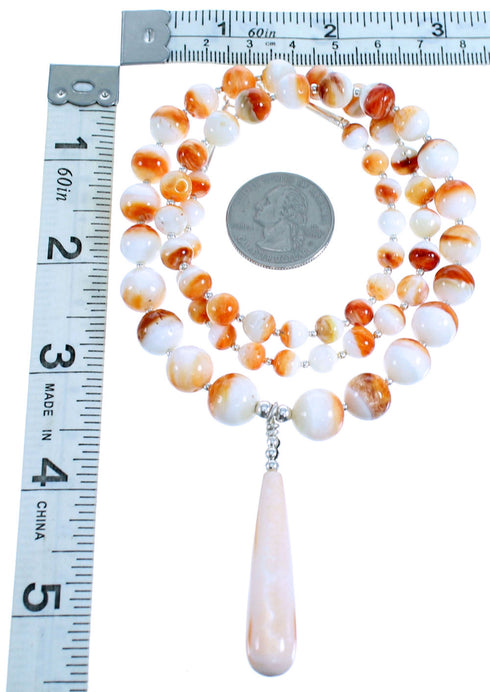Southwestern Sterling Silver Oyster Shell Bead Necklace DX116077