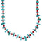 Southwestern Turquoise And Coral Sterling Silver Bead Necklace DX117032