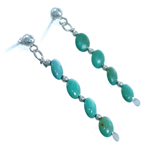 Sterling Silver And Turquoise Bead Post Dangle Earrings BX116385