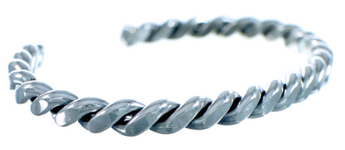 Navajo Twisted Sterling Silver Cuff Bracelet BX115772