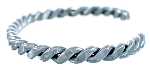 Navajo Twisted Sterling Silver Cuff Bracelet BX115772