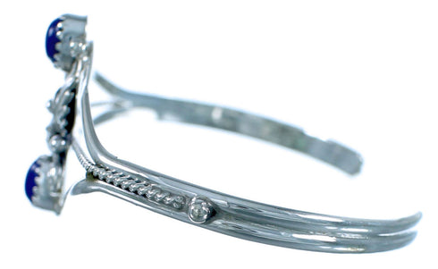 Lapis Flower Genuine Sterling Silver Cuff Bracelet BX115821