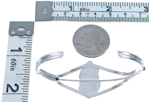 Lapis Flower Genuine Sterling Silver Cuff Bracelet BX115821