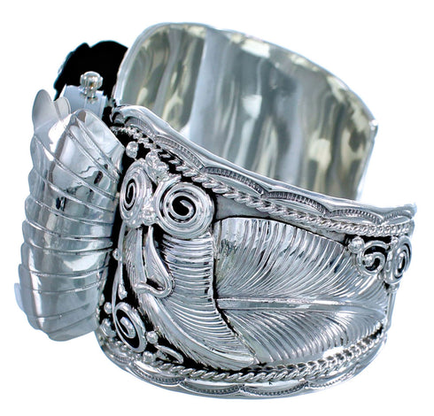 Sterling Silver Native American Feather Cuff Watch ZX116284