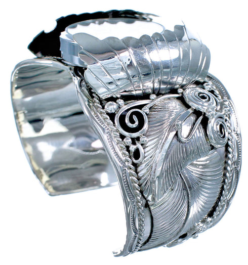 Sterling Silver Native American Feather Cuff Watch ZX116284