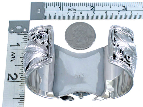 Sterling Silver Native American Feather Cuff Watch ZX116284