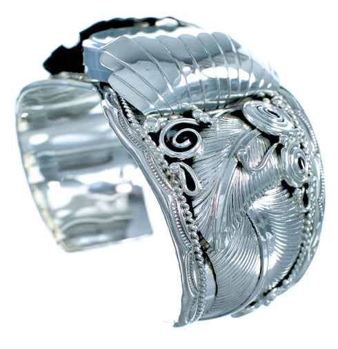 Sterling Silver Navajo Scalloped Leaf Cuff Watch ZX116664