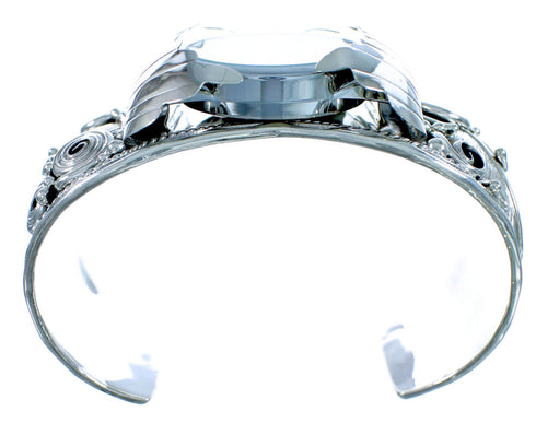 Sterling Silver Navajo Scalloped Leaf Cuff Watch ZX116664