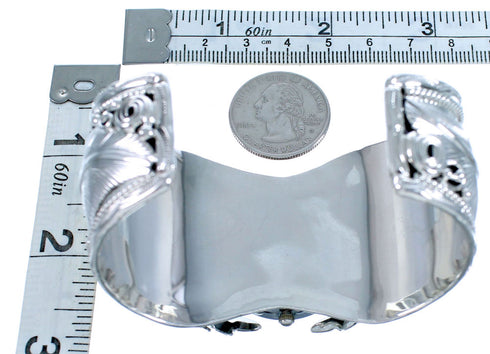 Sterling Silver Navajo Scalloped Leaf Cuff Watch ZX116664