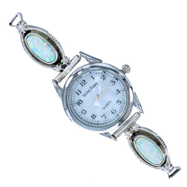 Sterling Silver Opal Navajo Native American Watch NN20292