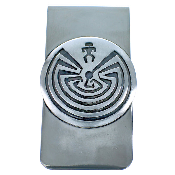 Sterling Silver Man In The Maze Navajo Money Clip ZX116775