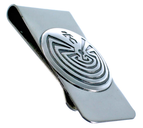 Sterling Silver Man In The Maze Navajo Money Clip ZX116775