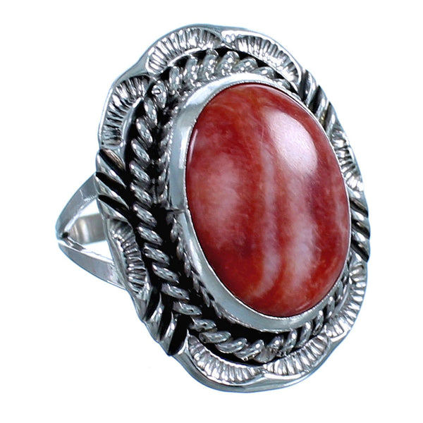 Red Oyster Shell American Indian Sterling Silver Ring Size 9 CS117683