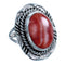 Red Oyster Shell American Indian Sterling Silver Ring Size 9 CS117683