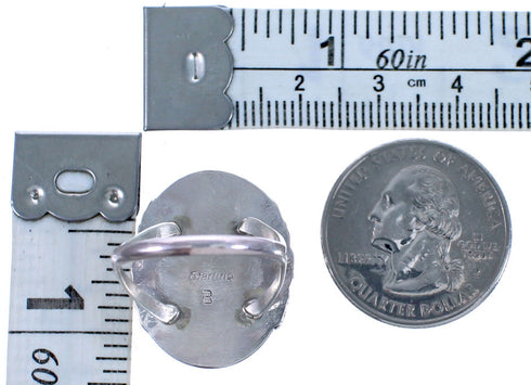 Red Oyster Shell American Indian Sterling Silver Ring Size 9 CS117683