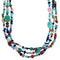 Authentic Sterling Silver 3-Strand Treasure Multicolor Bead Necklace CS117863