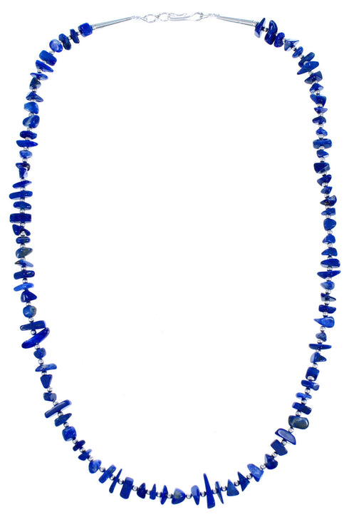 Lapis Genuine Sterling Silver Southwestern Bead Necklace DX117643