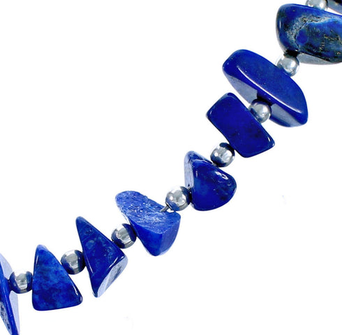 Lapis Genuine Sterling Silver Southwestern Bead Necklace DX117643