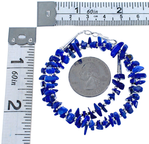 Lapis Genuine Sterling Silver Southwestern Bead Necklace DX117643