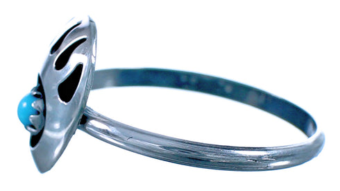 Turquoise Authentic Sterling Silver Native American Bear Paw Ring Size 6-1/4 RX117723