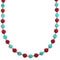 Southwest Turquoise and Coral Sterling Silver Bead Necklace DX117797