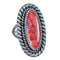 American Indian Authentic Red Oyster Shell Sterling Silver Ring Size 8 CS118088