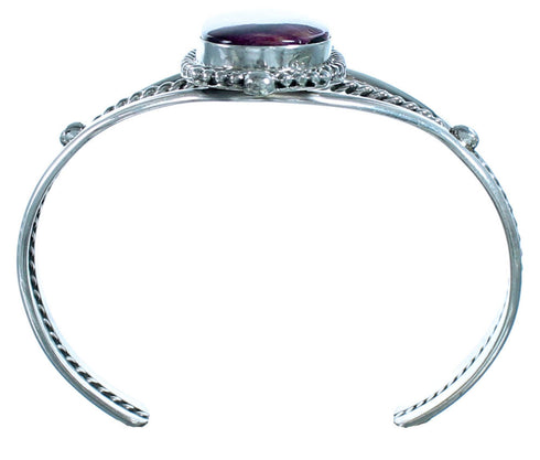 Genuine Sterling Silver and Purple Oyster Shell Native American Cuff Bracelet CB118179