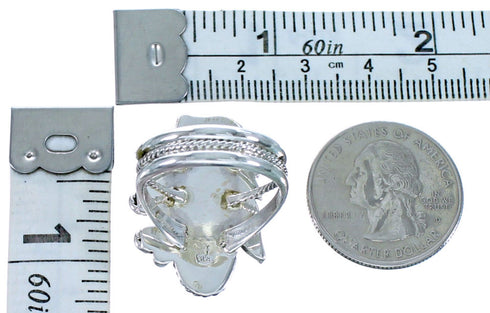 Onyx Navajo Genuine Sterling Silver Scalloped Leaf Ring Size 5-1/2 RX119000