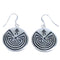 Navajo Man In A Maze Genuine Sterling Silver Hook Dangle Earrings NN20719