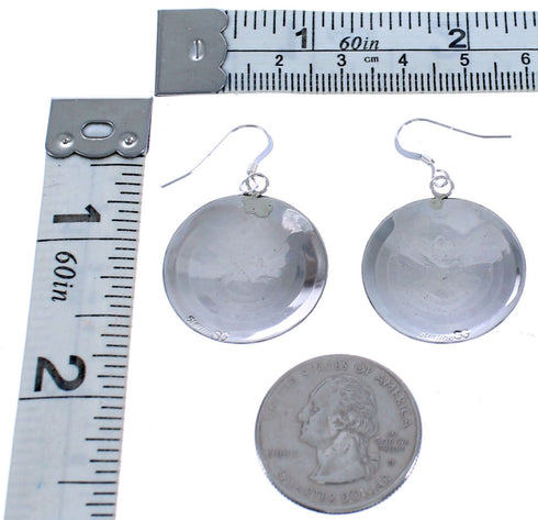 Navajo Man In A Maze Genuine Sterling Silver Hook Dangle Earrings NN20719