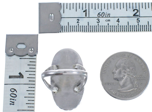 Traditional Navajo Malachite Twisted Sterling Silver Ring Size 7-3/4 CB118310