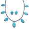 Sterling Silver Turquoise Navajo Bead Necklace Set BX118910