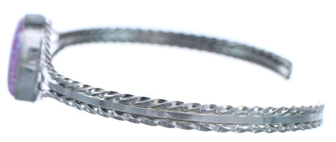 Pink Opal Genuine Sterling Silver Navajo Indian Cuff Bracelet RX119296