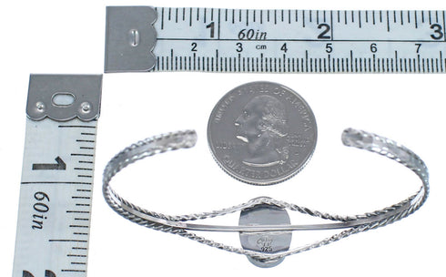 Pink Opal Genuine Sterling Silver Navajo Indian Cuff Bracelet RX119296