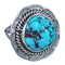Native American Sterling Silver Turquoise Ring Size 6-3/4 BX118987