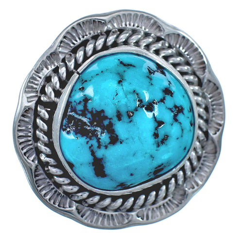 Native American Sterling Silver Turquoise Ring Size 6-3/4 BX118987